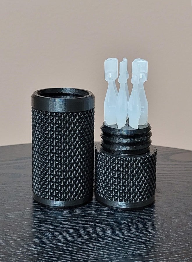 Znet3D Eye Drop Vials Holder & Storage Case - Securely Store Seven (7) Single-Use Vials - Screw-On Lid, Knurled Pattern - Keep Vials Safe & Organized to Keep Track of Your Daily Usage (Black) - Image 2